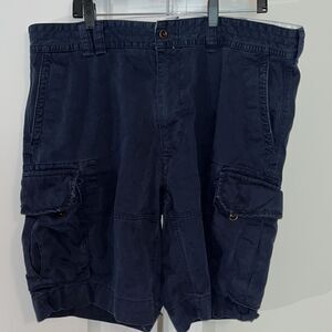 Classic Polo Ralph Lauren Navy Blue Cotton Belted Cargo Mega pocket shorts 40